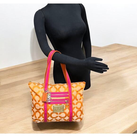 Y2K Coach 13826 Poppy OP Art Signature Tote & Large Wristlet - Picture 13 of 15